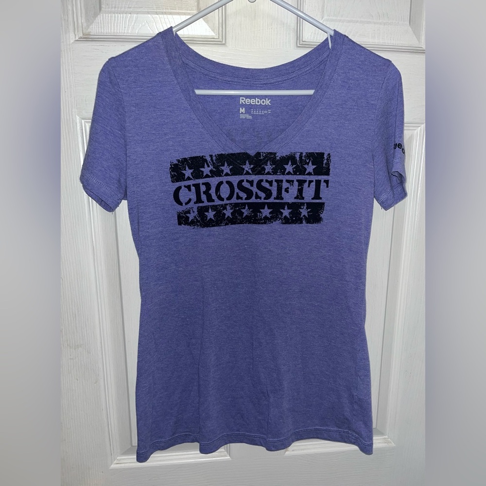 Reebok Women's Blue CrossFit V-Neck Tee